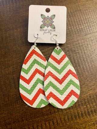 Christmas Leather Earrings | 3 Inch