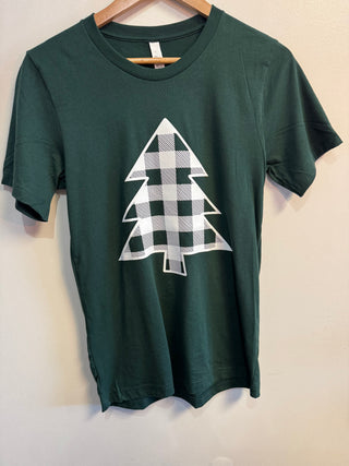 Buffalo Plaid Tree on Forest T-Shirt