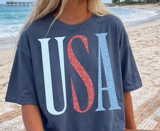 USA Oversized Print | comfort colors China Blue
