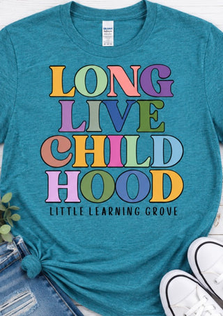 Long Live Childhood T-Shirt | Heather Galapagos Blue