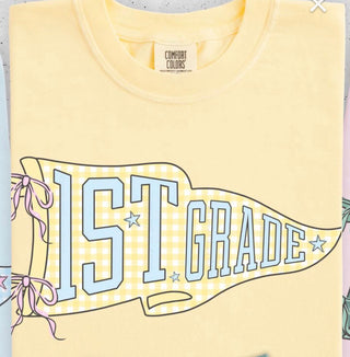 1st Grade Pennant Flag | comfort colors T-Shirt