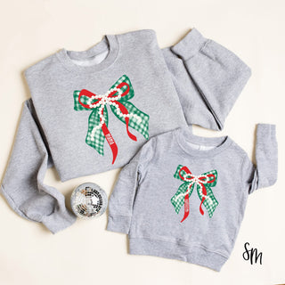 Merry Bows | Heather Athletic Gray | Choose your shirt type