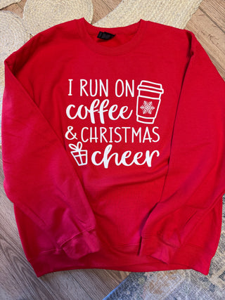 Coffee & Christmas Cheer Sweatshirt | Red