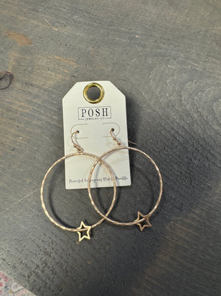 Star Dangle Hoop earrings