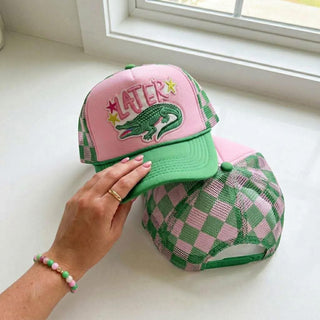 Later Gator Checkered Trucker Hat | PREORDER