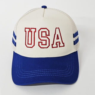 Royal USA Striped Trucker Hat