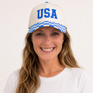 Checkered USA Trucker Hat