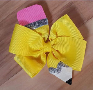 5.5 Inch Pencil Hair Bow with clip