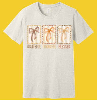 Grateful Thankful Blessed | Heather Natural T-Shirt