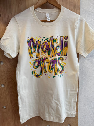 Mardi Gras Faux Glitter Tee | Choose your shirt type and color