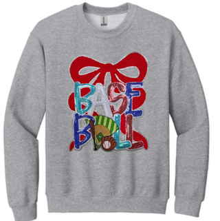 Baseball Chenille Patch Crewneck Sweatshirt